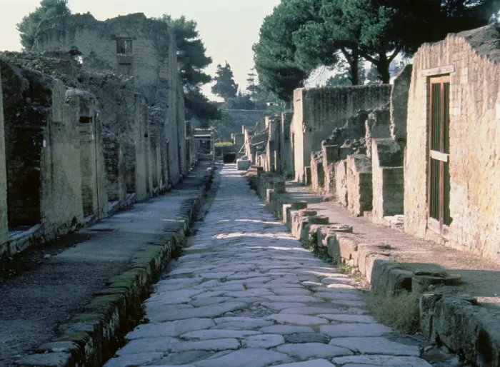 Framed Print : Remains of Cardo V street from the ruins of Herculaneum Framed Print : Remains of Cardo V street from the ruins of Herculaneum