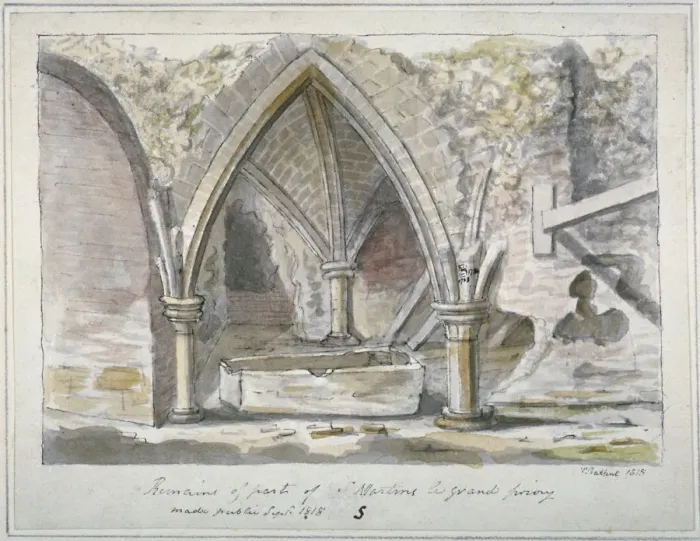 Framed Print : Remains of the Church of St Martins le Grand, City of London, 1815 Framed Print : Remains of the Church of St Martins le Grand, City of London, 1815