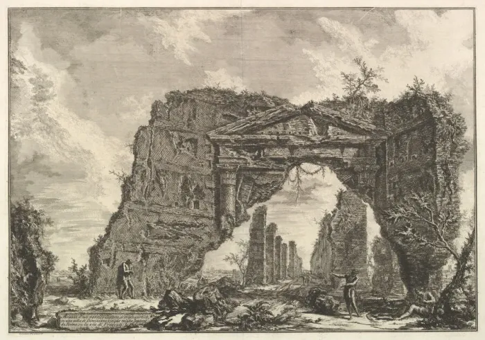 Framed Print : Remains of a covered portico, or a cryptoportiucus, in a villa of Domitian, five miles Framed Print : Remains of a covered portico, or a cryptoportiucus, in a villa of Domitian, five miles