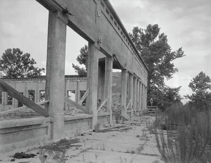 Framed Print : Remains of drug store at Fullerton, Louisiana, an abandoned lumber town, 1937. Creator: Dorothea Lange Framed Print : Remains of drug store at Fullerton, Louisiana, an abandoned lumber town, 1937. Creator: Dorothea Lange