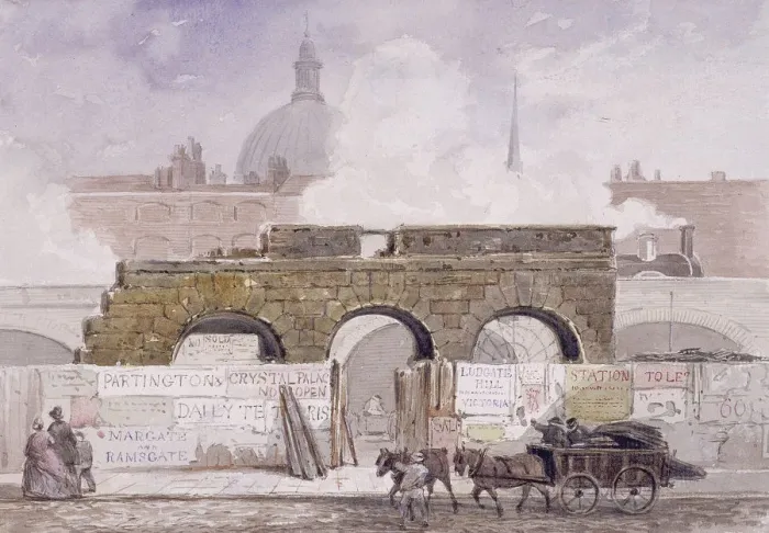 Framed Print : The remains of Fleet Prison, London, 1868 Framed Print : The remains of Fleet Prison, London, 1868