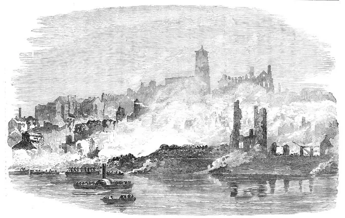 Framed Print : Remains at Gateshead - Site of the Explosion, 1854. Creator: Unknown Framed Print : Remains at Gateshead - Site of the Explosion, 1854. Creator: Unknown