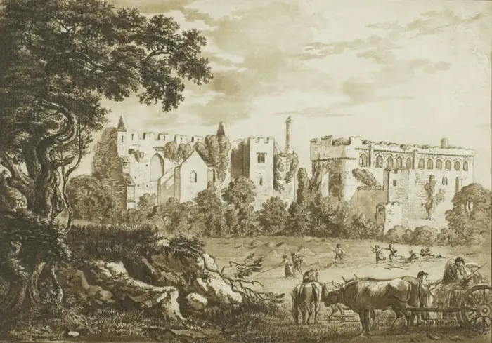 Framed Print : Part of the Remains of Llanphor, near Pembroke, from Twelve Views in Aquatinta Framed Print : Part of the Remains of Llanphor, near Pembroke, from Twelve Views in Aquatinta