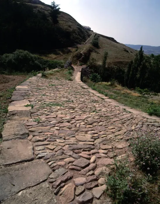Framed Print : Remains of the Roman road used by the pilgrims at the exit of the village Framed Print : Remains of the Roman road used by the pilgrims at the exit of the village