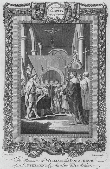 Framed Print : The Remains of William the Conqueror refused Interment by Anselm Fitz Arthur, c1787 Framed Print : The Remains of William the Conqueror refused Interment by Anselm Fitz Arthur, c1787