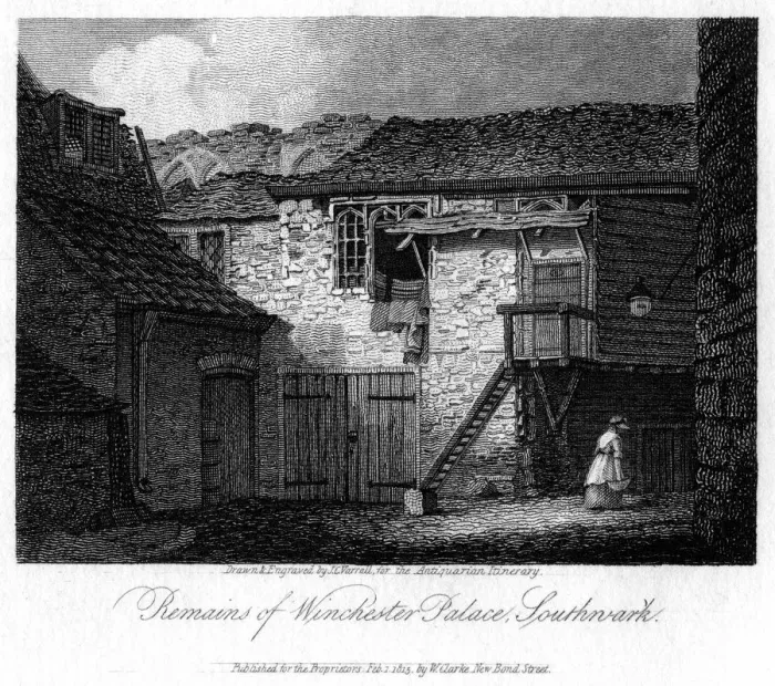 Framed Print : Remains of Winchester Palace, Southwark, London, 19th century. Artist: JC Varrall Framed Print : Remains of Winchester Palace, Southwark, London, 19th century. Artist: JC Varrall