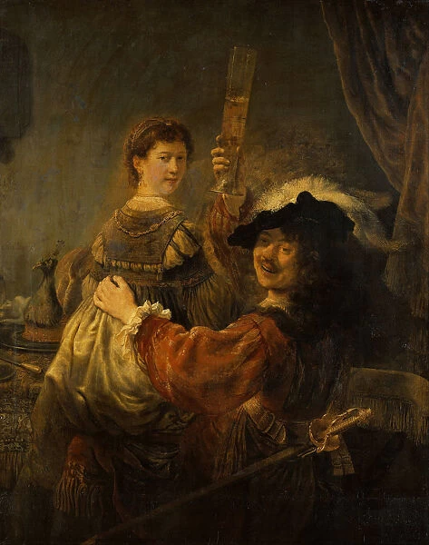 Rembrandt and Saskia in the parable of the Prodigal Son, c. 1635. Artist: Rembrandt van Rhijn (1606-1669)