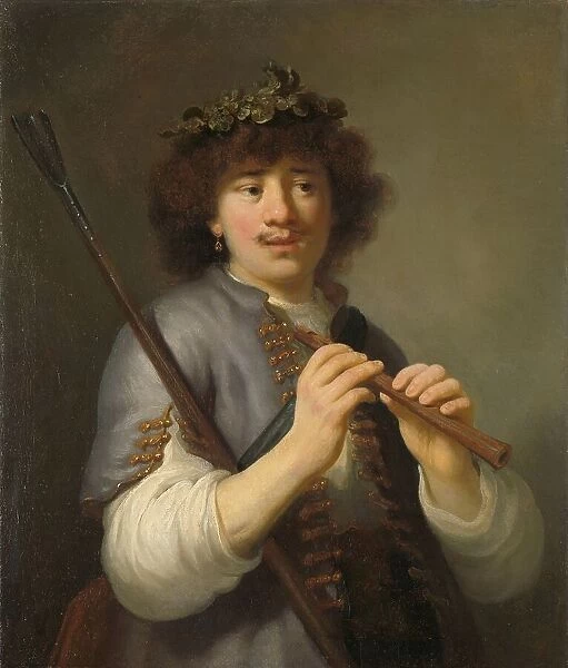 Rembrandt as a Shepherd with a Staff and Flute, c.1636. Creator: Govaert Flinck