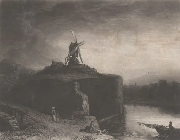 Framed Print : Rembrandts Mill, 1823. Creator: Charles Turner Framed Print : Rembrandts Mill, 1823. Creator: Charles Turner