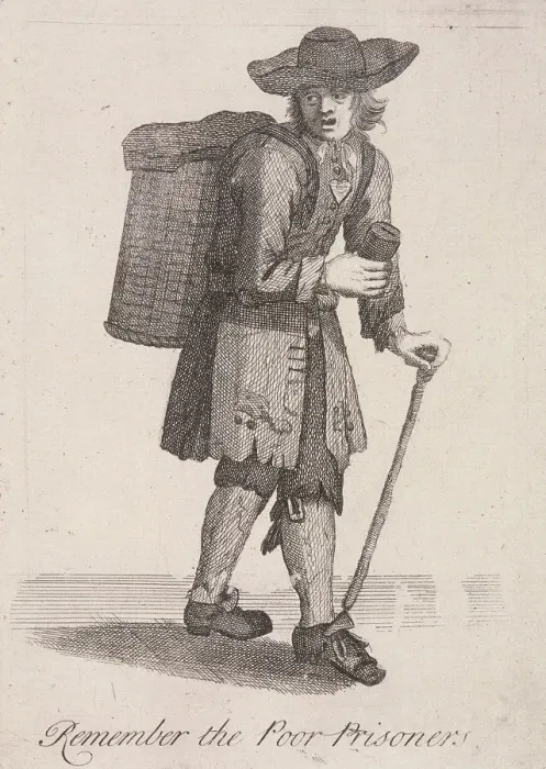 Framed Print : Remember the Poor Prisoners, Cries of London, c1688 Framed Print : Remember the Poor Prisoners, Cries of London, c1688