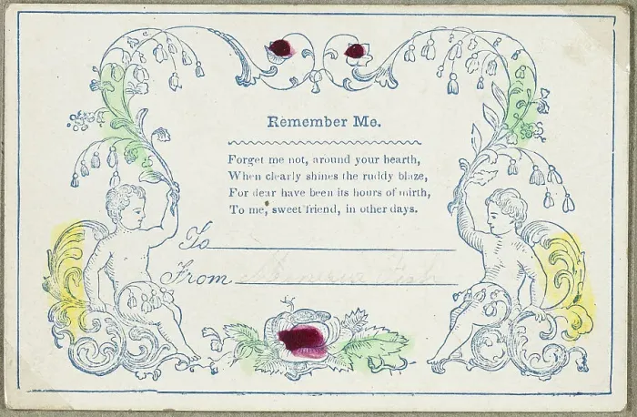 Framed Print : Remember Me (valentine), c.1830. Creator: Unknown Framed Print : Remember Me (valentine), c.1830. Creator: Unknown