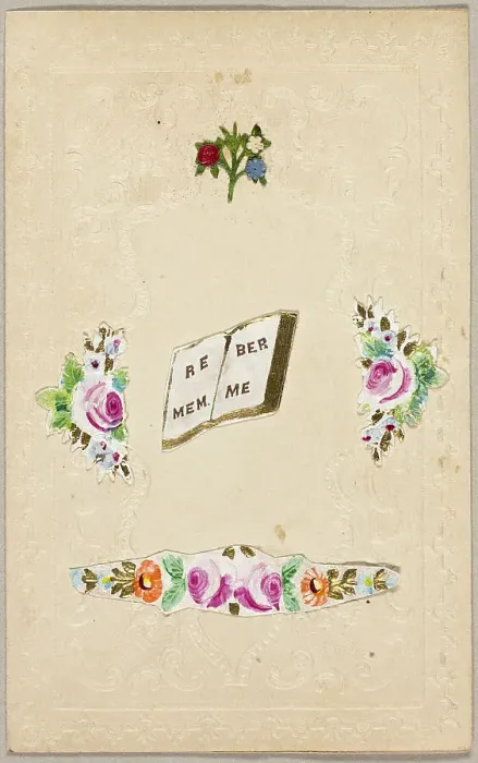 Framed Print : Remember Me (valentine), c.1830. Creator: Unknown Framed Print : Remember Me (valentine), c.1830. Creator: Unknown