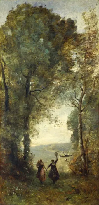 Framed Print : Reminiscence of the Beach of Naples, 1871-1872. Artist: Corot, Jean-Baptiste Camille (1796-1875) Framed Print : Reminiscence of the Beach of Naples, 1871-1872. Artist: Corot, Jean-Baptiste Camille (1796-1875)