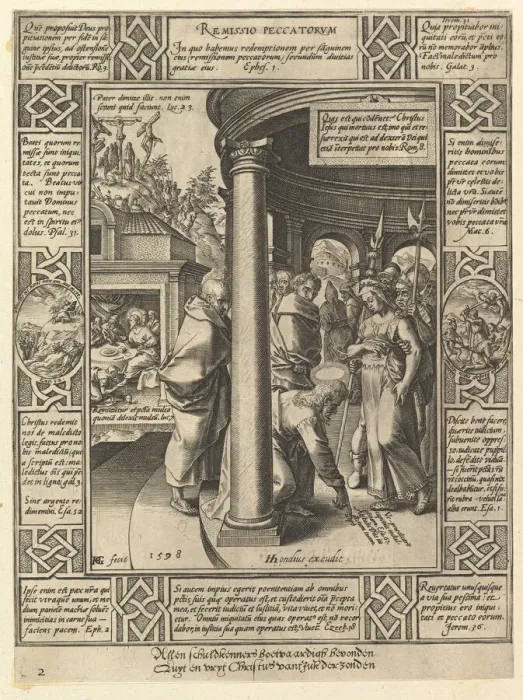 Framed Print : Remissio Peccatorum, from the Allegories on the Christian Creed, 1598 Framed Print : Remissio Peccatorum, from the Allegories on the Christian Creed, 1598