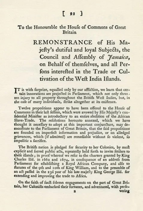 Framed Print : A remonstration of the subject of the slave trade, 1789 (1965) Framed Print : A remonstration of the subject of the slave trade, 1789 (1965)