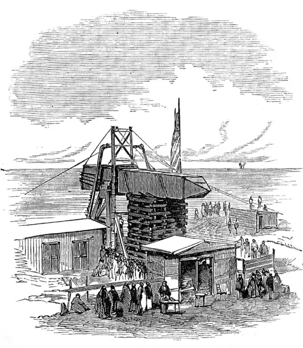Framed Print : Removal of another obelisk from Alexandria, for transport to New York, 1880. Creator: Unknown Framed Print : Removal of another obelisk from Alexandria, for transport to New York, 1880. Creator: Unknown