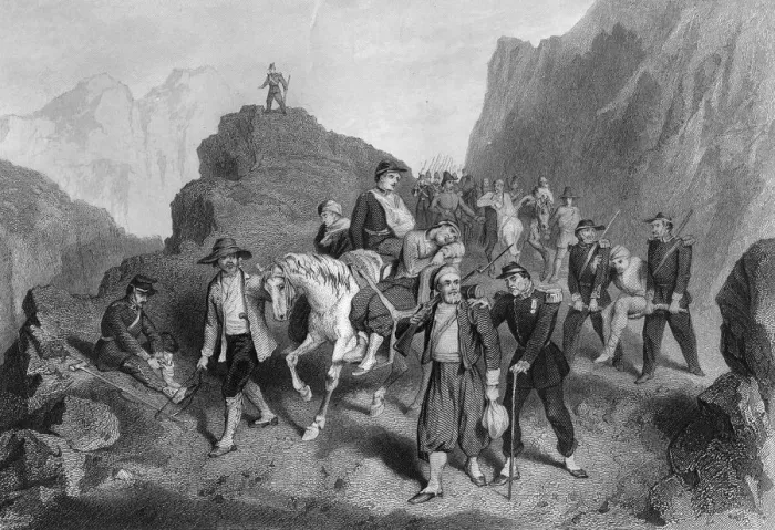 Framed Print : Removal of wounded soldiers from the field of battle, Crimean War, (1857). Artist: G Greatbach Framed Print : Removal of wounded soldiers from the field of battle, Crimean War, (1857). Artist: G Greatbach