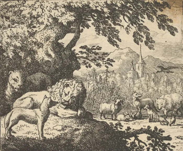 Framed Print : Renard Continues with His Lies, 1650-75. Creator: Allart van Everdingen Framed Print : Renard Continues with His Lies, 1650-75. Creator: Allart van Everdingen