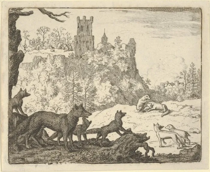Framed Print : Renard Leaves with the badger, 1650-75. Creator: Allart van Everdingen Framed Print : Renard Leaves with the badger, 1650-75. Creator: Allart van Everdingen