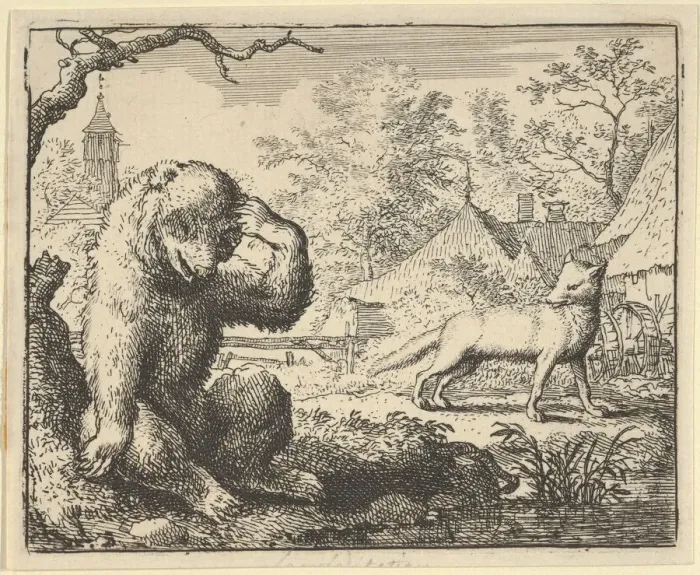 Framed Print : Renard Makes Fun of the Bear, 1650-75. Creator: Allart van Everdingen Framed Print : Renard Makes Fun of the Bear, 1650-75. Creator: Allart van Everdingen