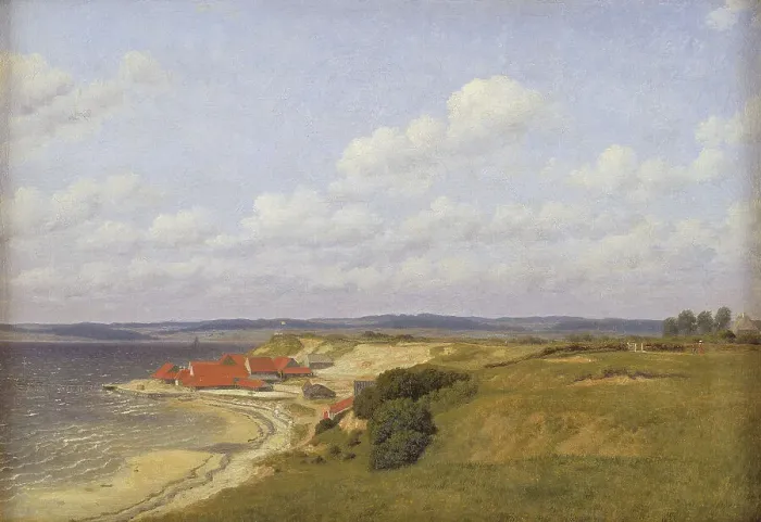 Framed Print : Renbjærg Tileworks by Flensburg Fiord, 1830. Creator: CW Eckersberg Framed Print : Renbjærg Tileworks by Flensburg Fiord, 1830. Creator: CW Eckersberg
