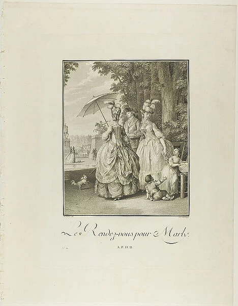 Rendezvous For Marly, from Monument du Costume Physique et Moral de la fin du... n.d. Creator: Heinrich Guttenberg