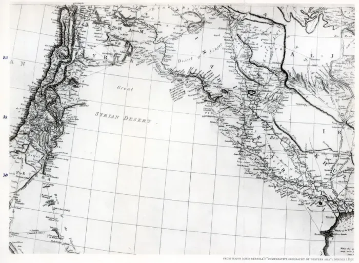 Framed Print : Rennells map of the Syrian desert, dated 1809, published 1831 (1937) Framed Print : Rennells map of the Syrian desert, dated 1809, published 1831 (1937)