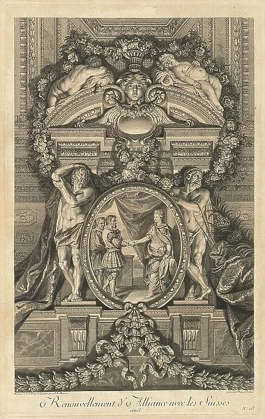 Renouvellement d'Alliance avec les Suisses 1663 (Renewal of Alliance...) [pl. 18], published 1752. Creators: Jean-Baptiste Masse, Nicolas-Gabriel Dupuis