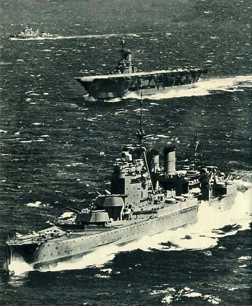 The Renown, the Ark Royal, and the Sheffield, c1939-1941, (1942). Creator: Unknown