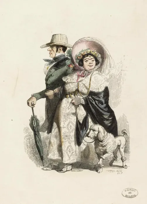 Framed Print : A Rentier and his wife, 1840. Creator: Grandville, Jean-Jacques (1803-1847) Framed Print : A Rentier and his wife, 1840. Creator: Grandville, Jean-Jacques (1803-1847)