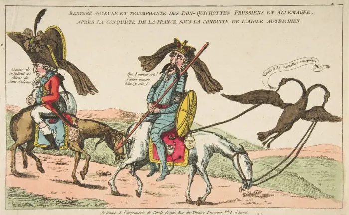 Framed Print : Rentree joyeuse et triomphale des Don-Quichottes Prussiens en Allemagne Framed Print : Rentree joyeuse et triomphale des Don-Quichottes Prussiens en Allemagne