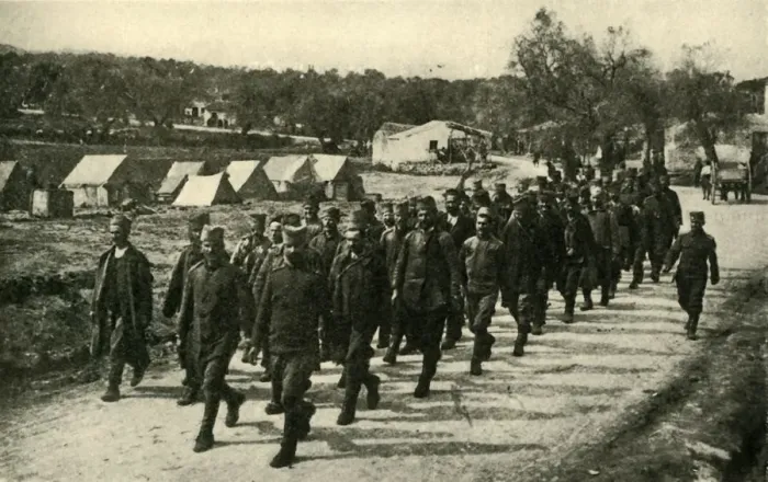 Framed Print : Reorganizing the Serbian Army: troops... on Corfu Island, First World War, c1916, (c1920) Framed Print : Reorganizing the Serbian Army: troops... on Corfu Island, First World War, c1916, (c1920)