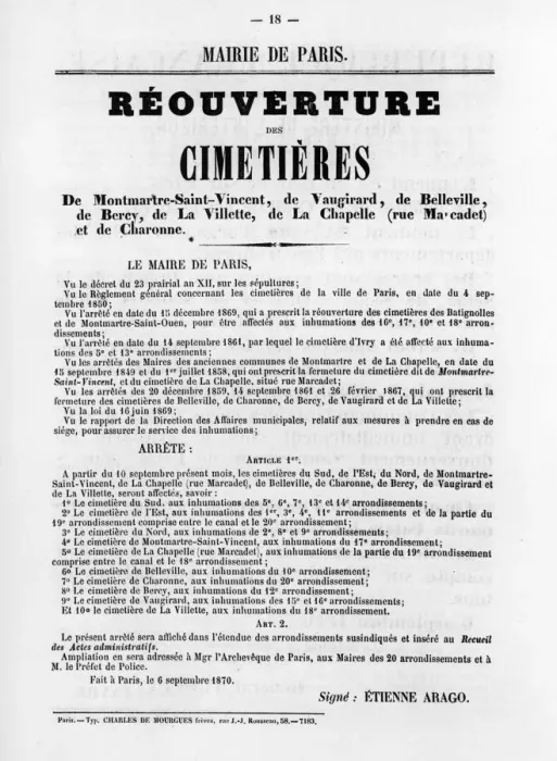 Framed Print : Reouverture des Cimetieres, from French Political posters of the Paris Commune, May 1871 Framed Print : Reouverture des Cimetieres, from French Political posters of the Paris Commune, May 1871