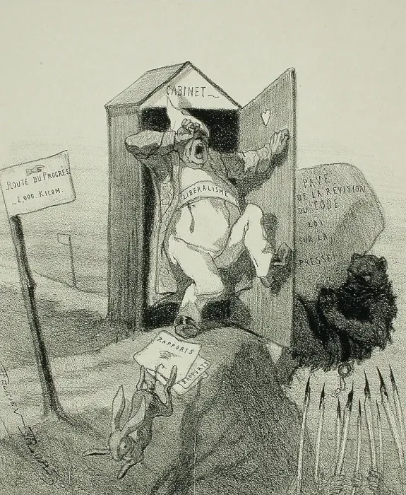Framed Print : Réouverture de la Chambre, 1859. Creator: Félicien Rops Framed Print : Réouverture de la Chambre, 1859. Creator: Félicien Rops