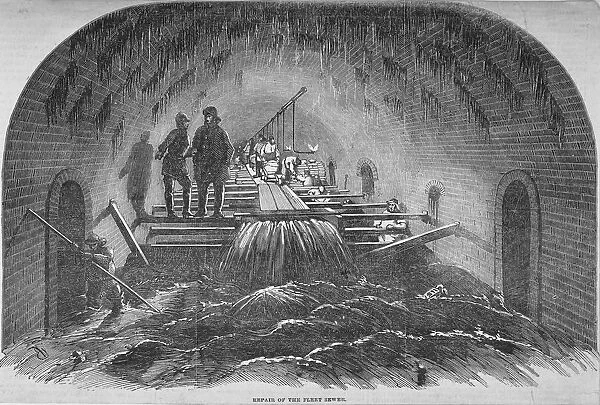 Repair of the Fleet sewer, City of London, 1854