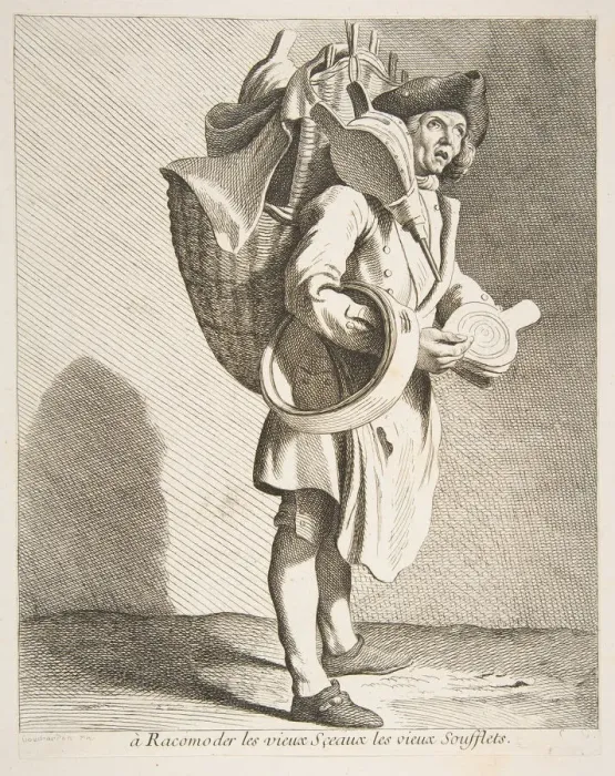 Framed Print : Repairer of Seals and Bellows, 1738. Creator: Caylus, Anne-Claude-Philippe de Framed Print : Repairer of Seals and Bellows, 1738. Creator: Caylus, Anne-Claude-Philippe de