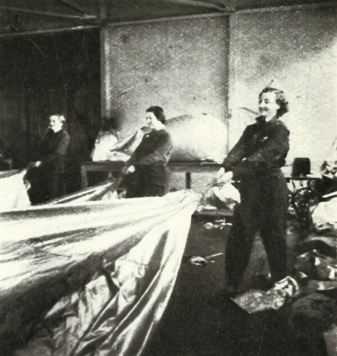 Framed Print : Repairing Barrage Balloons, c1943. Creator: Cecil Beaton Framed Print : Repairing Barrage Balloons, c1943. Creator: Cecil Beaton