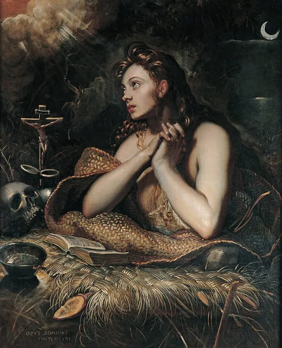 Framed Print : The Repentant Mary Magdalene, 1598-1602. Creator: Tintoretto, Domenico (1560-1635) Framed Print : The Repentant Mary Magdalene, 1598-1602. Creator: Tintoretto, Domenico (1560-1635)