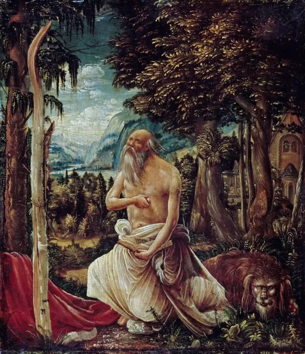 Framed Print : The Repentant Saint Jerome, 1507. Artist: Altdorfer, Albrecht (c. 1480-1538) Framed Print : The Repentant Saint Jerome, 1507. Artist: Altdorfer, Albrecht (c. 1480-1538)