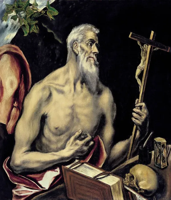Framed Print : The Repentant Saint Jerome. Artist: El Greco, Dominico (1541-1614) Framed Print : The Repentant Saint Jerome. Artist: El Greco, Dominico (1541-1614)