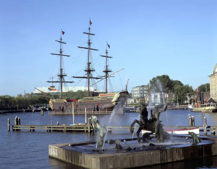 Framed Print : Replica Dutch East Indiaman at Scheepvaart Museum, Amsterdam, Netherlands Framed Print : Replica Dutch East Indiaman at Scheepvaart Museum, Amsterdam, Netherlands