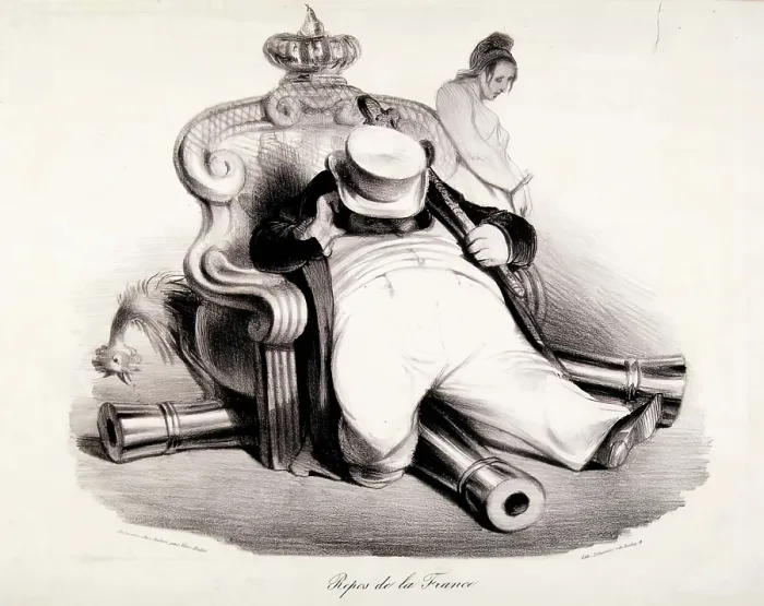 Framed Print : Repos de la France, 1834. Creator: Honore Daumier Framed Print : Repos de la France, 1834. Creator: Honore Daumier
