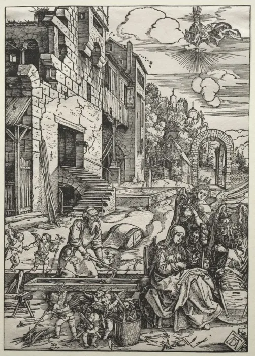 Framed Print : The Repose in Egypt, c. 1501-1502. Creator: Albrecht Dürer (German, 1471-1528) Framed Print : The Repose in Egypt, c. 1501-1502. Creator: Albrecht Dürer (German, 1471-1528)