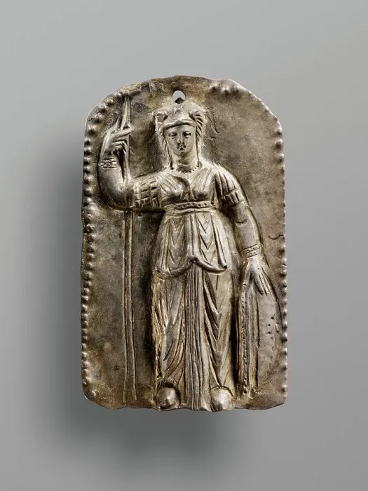 Framed Print : Repousee Plaque Depicting Athena Parthenos, 2nd-3rd century A.D. Creator: Unknown Framed Print : Repousee Plaque Depicting Athena Parthenos, 2nd-3rd century A.D. Creator: Unknown