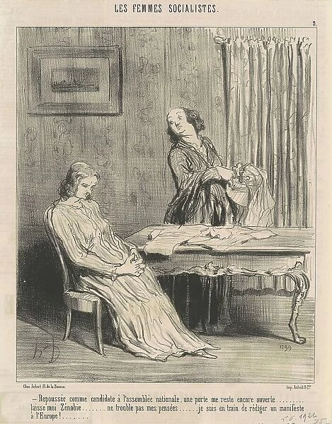 Repoussée... une porte me reste ouverte... 19th century. Creator: Honore Daumier