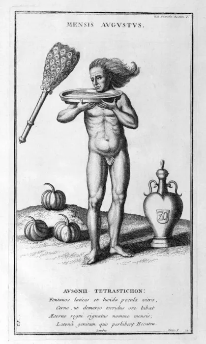 Framed Print : A representation of August, 1757. Artist: Bernard de Montfaucon Framed Print : A representation of August, 1757. Artist: Bernard de Montfaucon