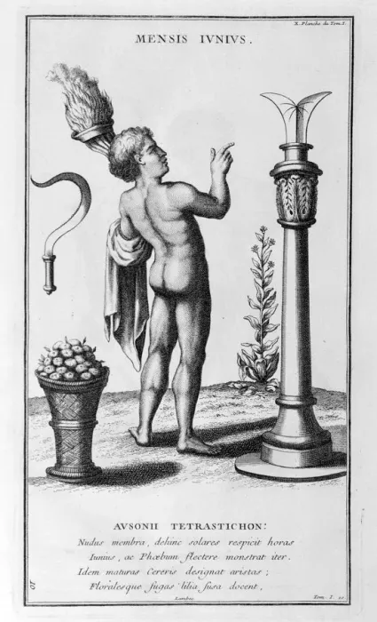 Framed Print : A representation of June, 1757. Artist: Bernard de Montfaucon Framed Print : A representation of June, 1757. Artist: Bernard de Montfaucon
