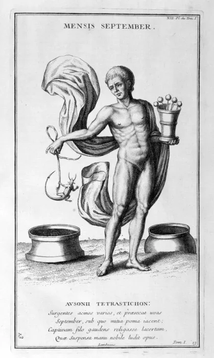 Framed Print : A representation of September, 1757. Artist: Bernard de Montfaucon Framed Print : A representation of September, 1757. Artist: Bernard de Montfaucon