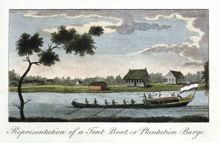Framed Print : Representation of a Tent Boat, or Plantation Barge, 1813 Framed Print : Representation of a Tent Boat, or Plantation Barge, 1813