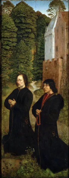 Framed Print : Two Representatives of the Guild of Shoemakers, c1492-c1494. Artist: Master of Saint Crispin and Crispinian Framed Print : Two Representatives of the Guild of Shoemakers, c1492-c1494. Artist: Master of Saint Crispin and Crispinian